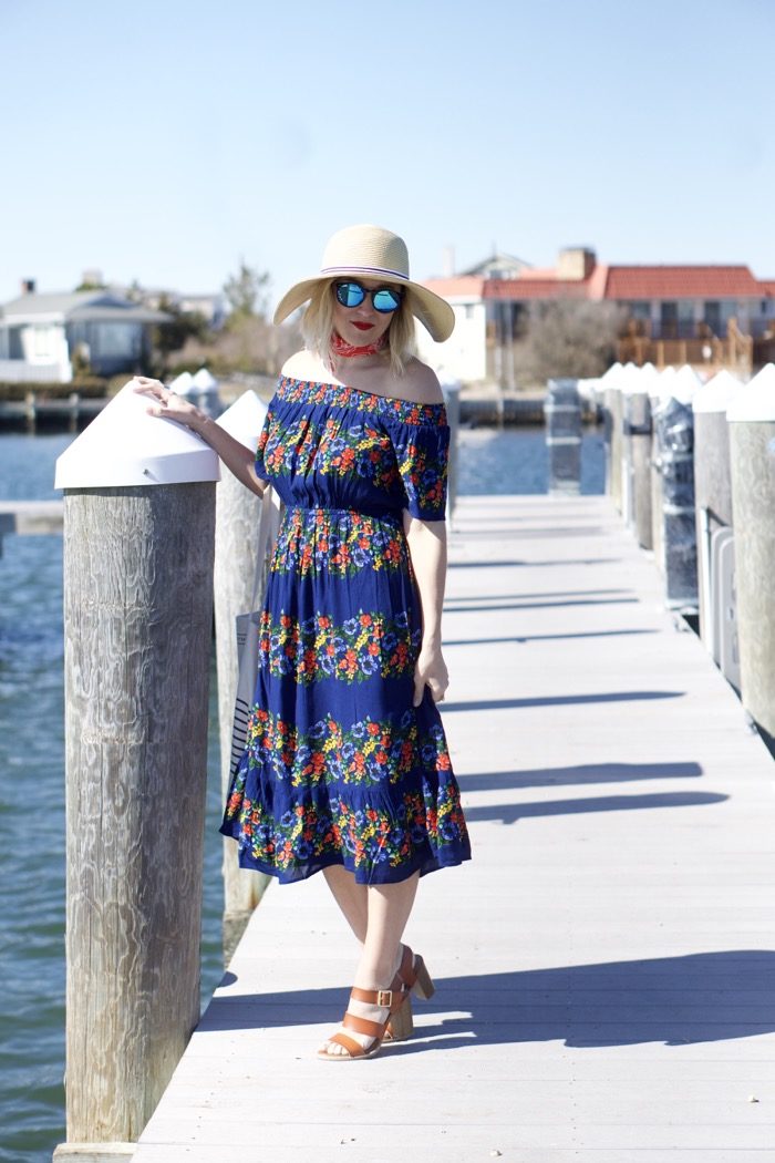 old navy blue floral dress