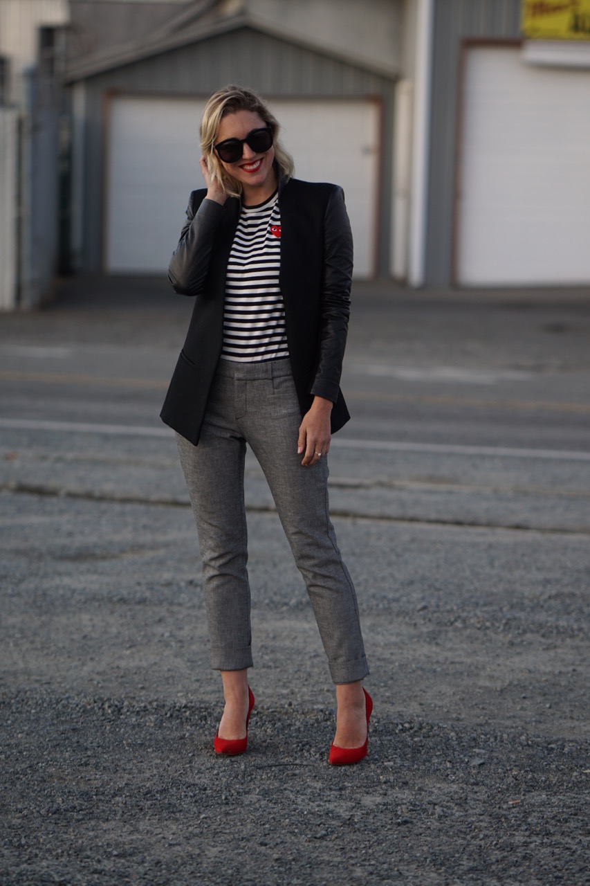 banana republic striped pants