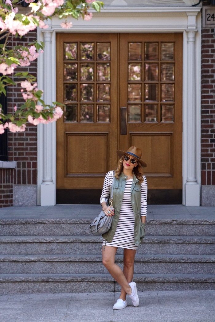 Christine-Cameron-of-My-Style-Pill-wearing-Janessa-Leone-hat-with-striped-dress-and-white-vans-2-700x1050