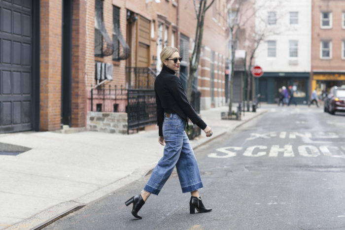 Madewell Culottes and black helmut lang blazer 2