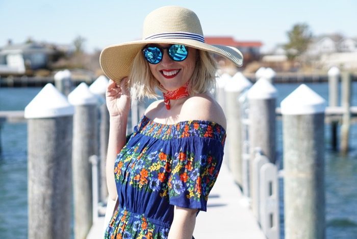 Old Navy Blue Floral Dress 1